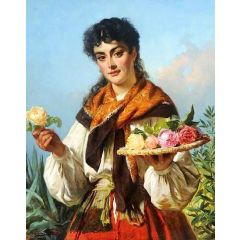 The Flower Girl Painting Reproduction