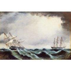 Two Clipper Ships Painting Reproduction
