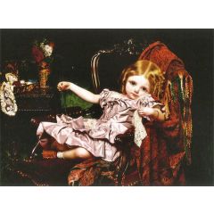 The Lace Handkerchief, also known as Young Girl in an Armchair Painting Reproduction
