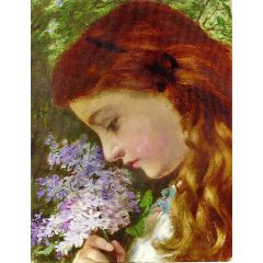 Girl with Lilacs Painting Reproduction