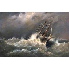 ‘HMS Lord Warden’ on Her Passage from Queen’s Ferry New Brunswick to Portsmouth... Painting Reproduction