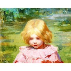 The Pink Dress Painting Reproduction