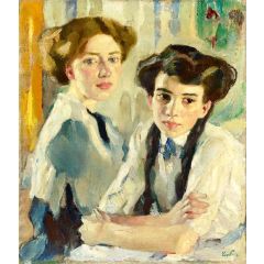 Blonde and Brunette Painting Reproduction