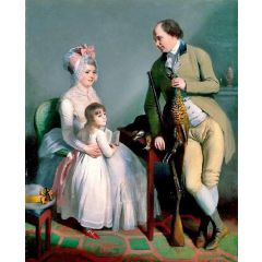 Mr and Mrs John Custance of Norwich and Their Daughter Frances Painting Reproduction