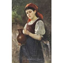 Young Girl with a Jug Painting Reproduction
