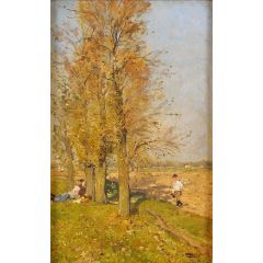 Picnic on the Lower Rhine Painting Reproduction