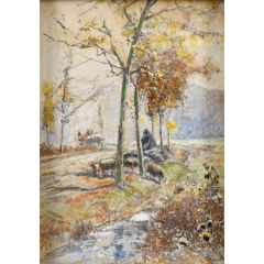 Alley in Autumn Painting Reproduction