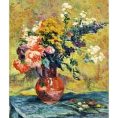Bouquet of Flowers in a Vase Painting Reproduction