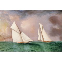 Vigilant’ and ’Valkyrie II’ in the 1893 America’s Cup Race Painting Reproduction