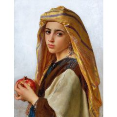 Girl with a Pomegranate Painting Reproduction