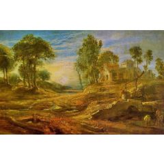 Landscape with a Watering Place Painting Reproduction