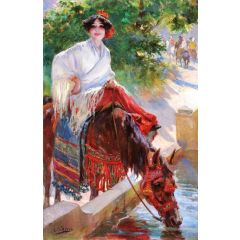 Watering the Horse Painting Reproduction