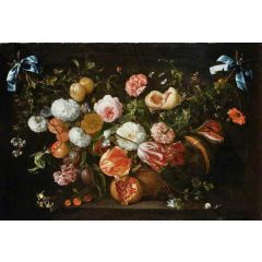 A Garland of Flowers Painting Reproduction