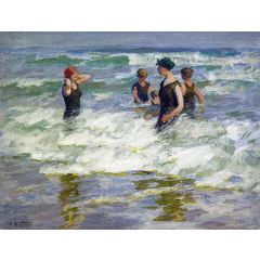 Bathers in the Surf Painting Reproduction