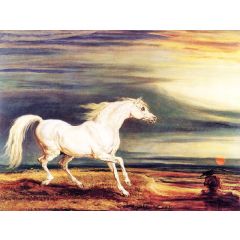 Napoleon’s Horse, Marengo, at Waterloo Painting Reproduction