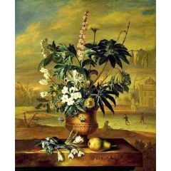 January. Twelve Months of Flowers Painting Reproduction