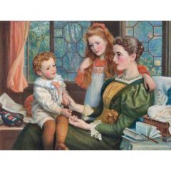 Mrs Norman Hill and Her Children Painting Reproduction