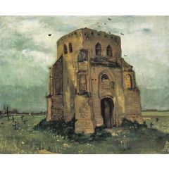 Country Churchyard and Old Church Tower Painting Reproduction