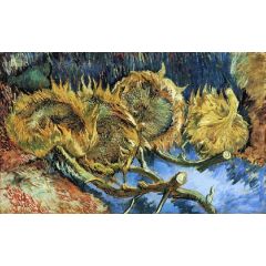 Still Life with Four Sunflowers Painting Reproduction
