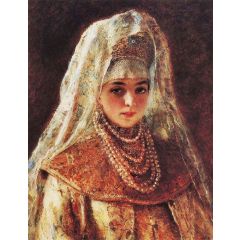A Young Girl Painting Reproduction