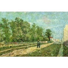 Man with Spade in a Suburb of Paris Painting Reproduction