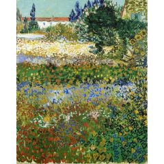 Garden with Flowers Painting Reproduction
