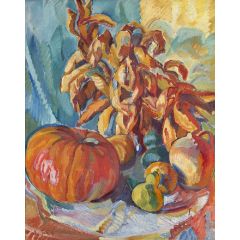 Still Life with a Pumpkin Painting Reproduction