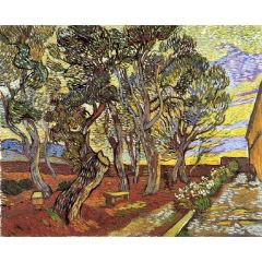 The Garden of the Asylum in Saint-Remy Painting Reproduction