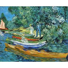 Rowing Boats on the Banks of the Oise Painting Reproduction