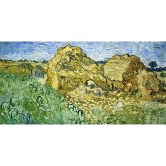 Field with Stacks of Wheat Painting Reproduction