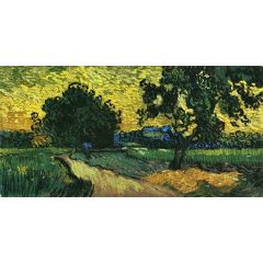 Field with Trees, the Chateau of Auvers Painting Reproduction