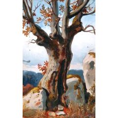 Study of a Tree Painting Reproduction
