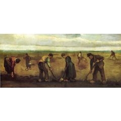 Farmers Planting Potatoes Painting Reproduction