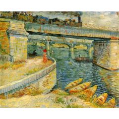 Bridges across the Seine at Asnières Painting Reproduction