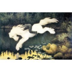 Boy on White Horse Painting Reproduction