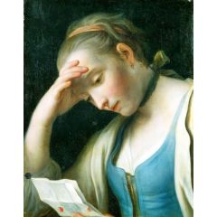 Lady Reading a Letter Painting Reproduction
