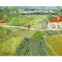 Landscape with Carriage and Train Painting Reproduction