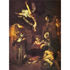 Nativity with Saints Francis and Lawrence Painting Reproduction