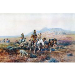 When the Trail Was Long Between Camps Painting Reproduction