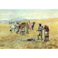 Captain Lewis Meeting the Shoshones Painting Reproduction