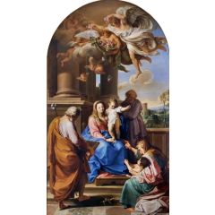 Madonna with Child and Sts Joseph, Zechariah, Elizabeth and John Painting Reproduction