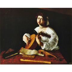 The Lute-Player Painting Reproduction