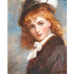 Bust Study of an Unknown Young Girl Painting Reproduction