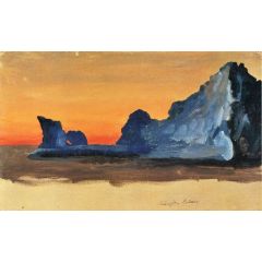 Icebergs at Midnight, Labrador Painting Reproduction