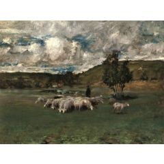 View near Polling, also known as Landscape with Sheep Painting Reproduction