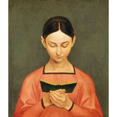 Girls Reading Painting Reproduction