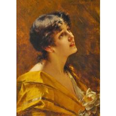 Portrait of a Girl(also known as M?dchenbildnis) Painting Reproduction