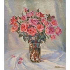 Roses in a Vase Painting Reproduction