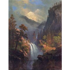 Cascading Falls at Sunset Painting Reproduction