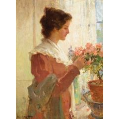 Woman by a Window Painting Reproduction